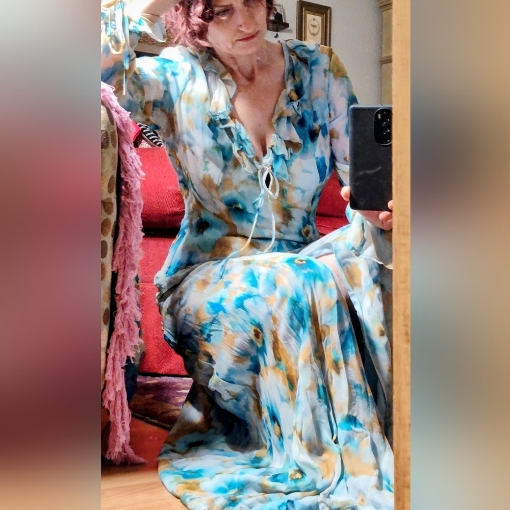 Wisteria Ruffled Maxi Dress Rays for Days - Picture 2 of 5